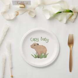 Custom Niedlich Capybara Pun Capy Baby Illustratio Pappteller