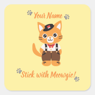Custom Niedlich Cat Sticker - Mit Meowgic festhalt