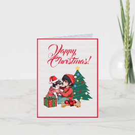 Custom Niedlich Chihuahua Hund mit kleinen Mädchen Karte