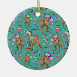 Custom Niedlich Christmas Kangaroo Keramik Ornament