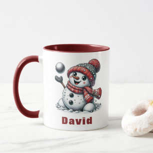 Custom Niedlich Christmas Snowball Snowman Tasse