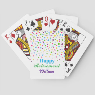 Custom Niedlich Colorful Confetti Happy Retirement Spielkarten