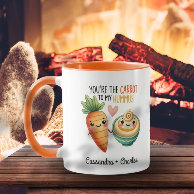 Custom Niedlich Couple "Carrot to My Hummus" Tasse (Custom Cute Couple "Carrot to My Hummus" Mug)