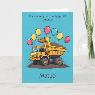 Custom Niedlich Dump Truck Grandson Birthday Gedic Ankündigung