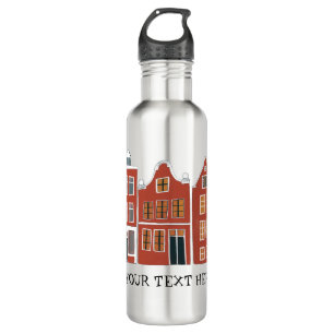 CUSTOM Niedlich Dutch Houses Amsterdam Holland Edelstahlflasche