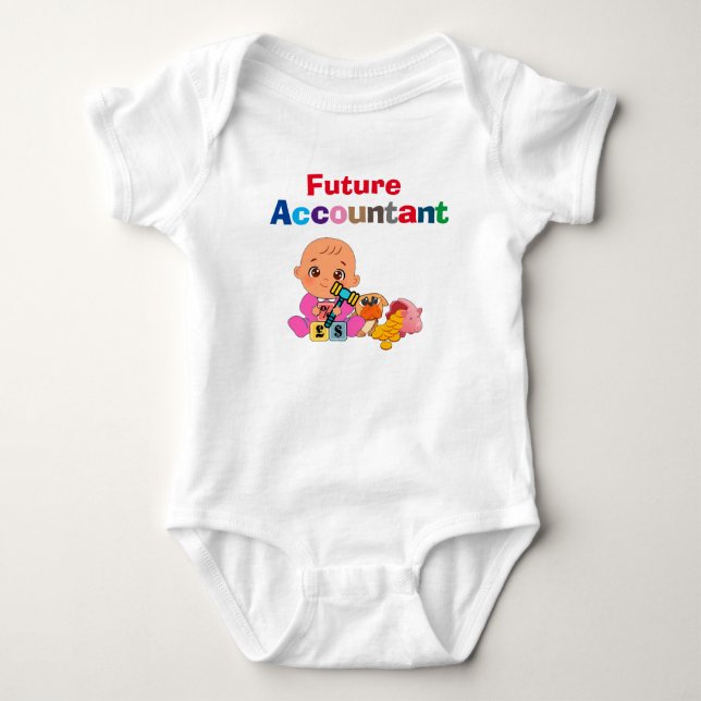 Custom Niedlich Funny Baby Future Accountant Strampler (Vorderseite)