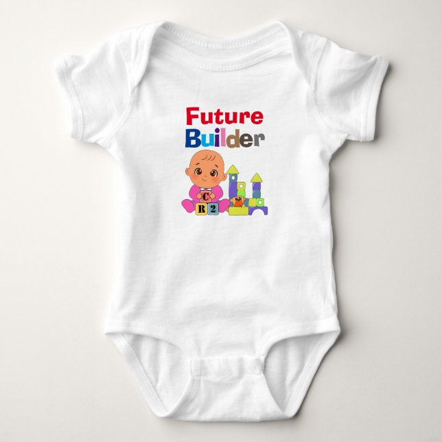 Custom Niedlich Funny Baby Future Builder Architec Strampler (Vorderseite)