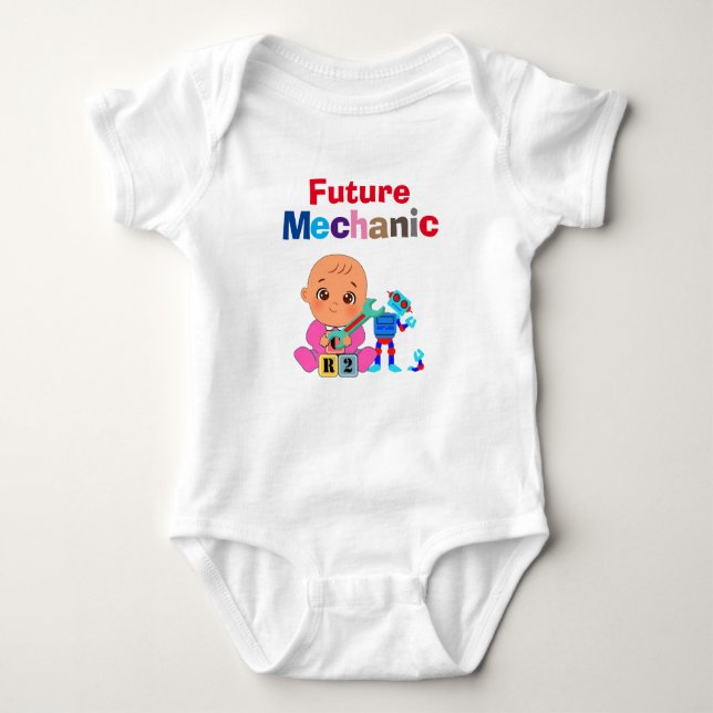 Custom Niedlich Funny Baby Future Chemist Genius Baby Strampler (Vorderseite)