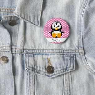 Custom Niedlich Funny Cartoon Pinguin Button