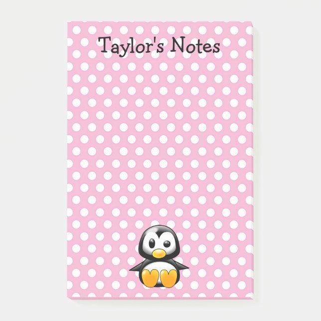 Custom Niedlich Funny Cartoon Pinguin Post-it Klebezettel (Vorderseite)