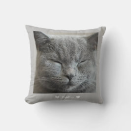 Custom Niedlich Grey Kitty face Foto Kopfkissen Ki Kissen