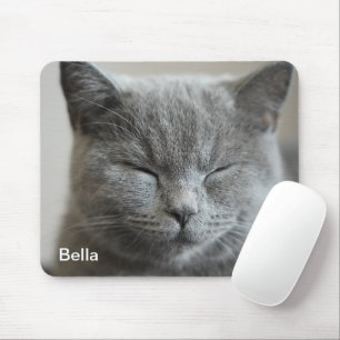 Custom Niedlich Grey Kitty Face Foto Mousepad