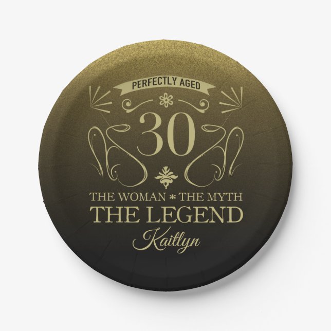 Custom Niedlich Happy 30. Geburtstag Pappteller (Vorderseite)