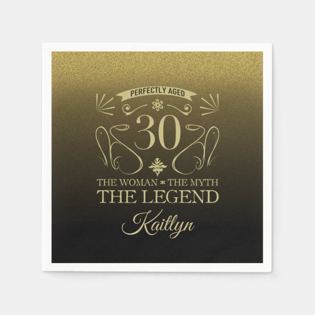 Custom Niedlich Happy 30. Geburtstag Serviette (Vorderseite)