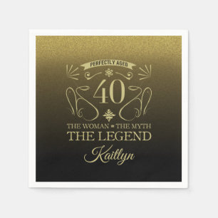 Custom Niedlich Happy 40. Geburtstag Serviette