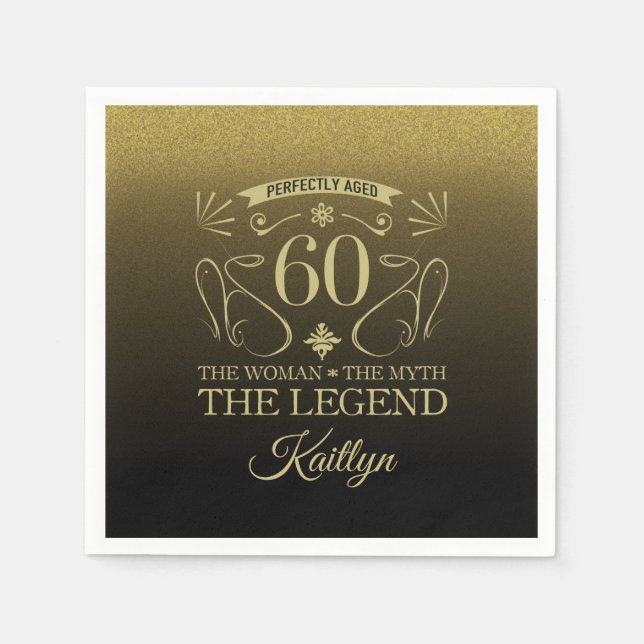 Custom Niedlich Happy 60. Geburtstag Serviette (Vorderseite)