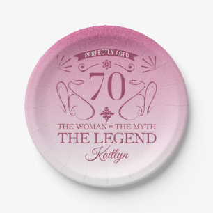 Custom Niedlich Happy 70. Geburtstag Pappteller