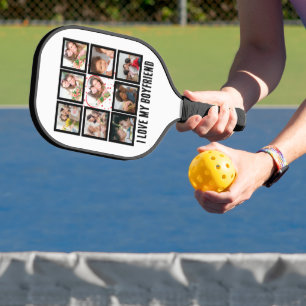 Custom Niedlich I Liebe meinem Freund 9 Foto Colla Pickleball Schläger