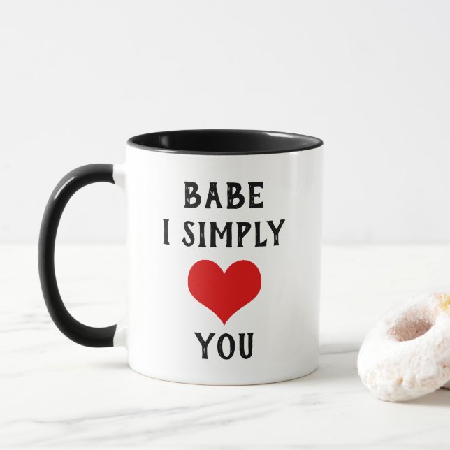 Custom Niedlich ich einfach Liebe Sie und Red Hear Tasse (Mit Donut)