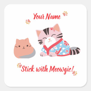 Custom Niedlich Kawaii Cat Sticker Stick mit Meo