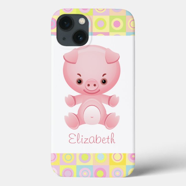 Custom Niedlich Kawaii Pink Pig Case-Mate iPhone Hülle (Rückseite)