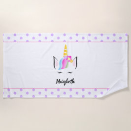 Custom Niedlich Magic farbenfrohe Blume Einhorn Strandtuch