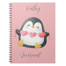 Custom Niedlich Penguin Journal Modern Notebook