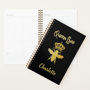 Custom Niedlich QUEEN BEE Gold Black Undated Month Planer