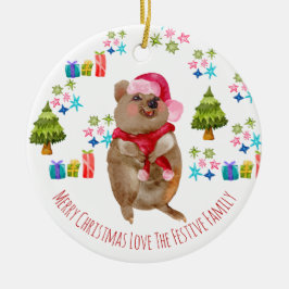 Custom Niedlich Quokka Aussie Christmas Keramik Ornament