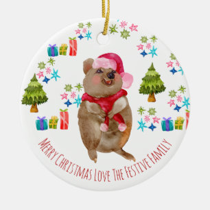 Custom Niedlich Quokka Aussie Christmas Keramik Ornament