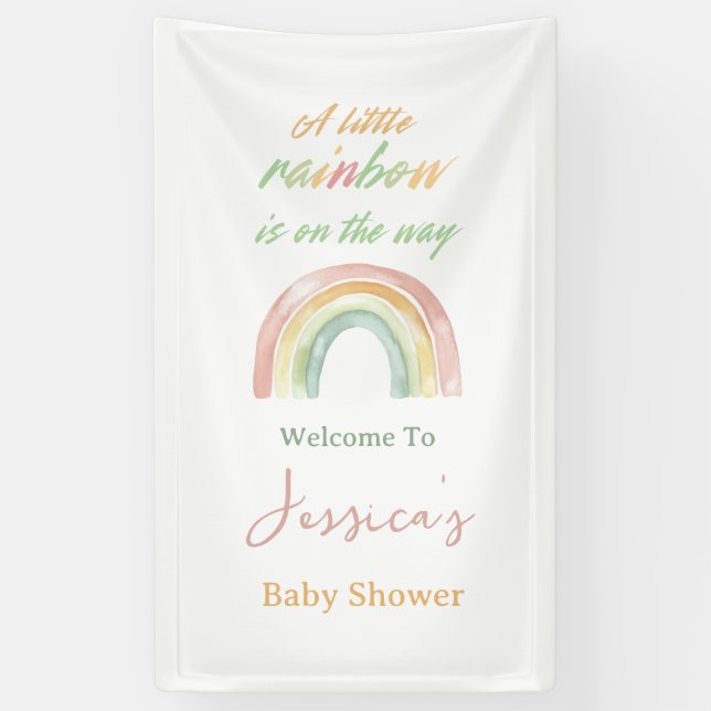 Custom Niedlich Rainbow Baby Dusche Willkommen Banner (Vertikal)
