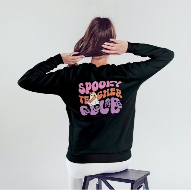 Custom Niedlich Retro Spooky Ghost Teacher Club Sweatshirt (Von Creator hochgeladen)