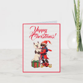 Custom Niedlich Samoyed Dog mit kleinen Mädchen We Karte