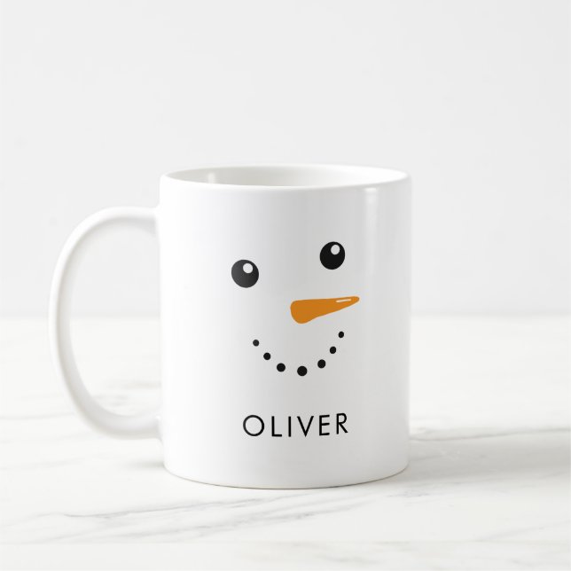 Custom Niedlich Snowman Face Classic Tasse (Links)