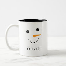 Custom Niedlich Snowman Face Tasse