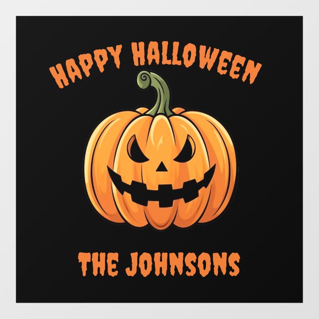Custom Niedlich & Spooky Pumpkin glücklich Hallowe Fensteraufkleber (Blatt)