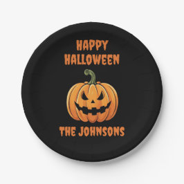 Custom Niedlich Spooky Pumpkin glücklich Halloween Pappteller