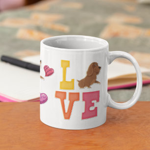 Custom Niedlich Valentine's Day Dackel Hund Lover Kaffeetasse