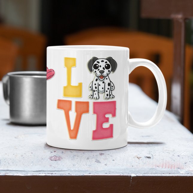 Custom Niedlich Valentine's Day Dalmatiner Hund Lo Kaffeetasse (Von Creator hochgeladen)