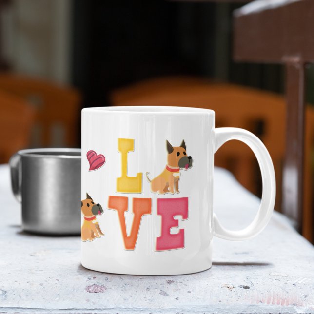Custom Niedlich Valentine's Day Great Dane Hund Lo Kaffeetasse (Von Creator hochgeladen)
