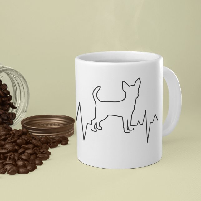 Custom Niedlich Valentine's Day Theme Heartbeat Hu Kaffeetasse (Von Creator hochgeladen)