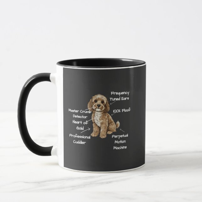 CUSTOM Niedliche Anatomie eines Cockapoo-Hundefreu Tasse (Links)