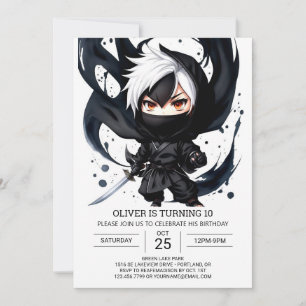 Custom Ninja Adventure Birthday Einladung
