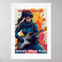 Custom Ninja Girl Gitarrist Art Inspiration
