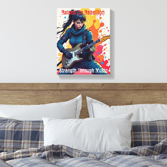 Custom Ninja Girl Gitarrist Art Inspiration Leinwanddruck (Insitu (Schlafzimmer))
