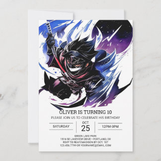 Custom Ninja Sword Kids' Geburtstag Einladung