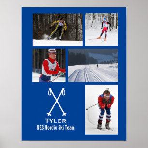 Custom Nordic Cross Country Ski Foto Collage Poster