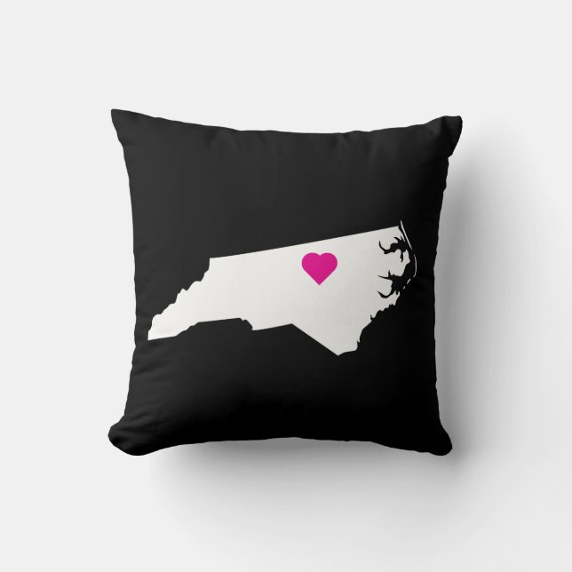 Custom North Carolina Staat Liebe Reversible Pilze Kissen (Vorderseite)