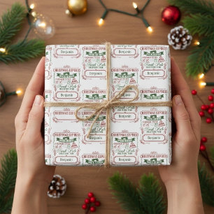 Custom North Pole Christmas Express Geschenkpapier