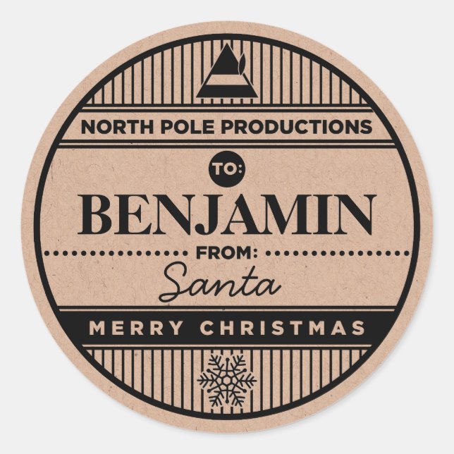 Custom North Pole Productions Weihnachtskleber Runder Aufkleber